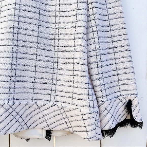 St. John Collection Santana Women’s Blazer Cream White Black Knit Textured Tweed - Picture 10 of 12